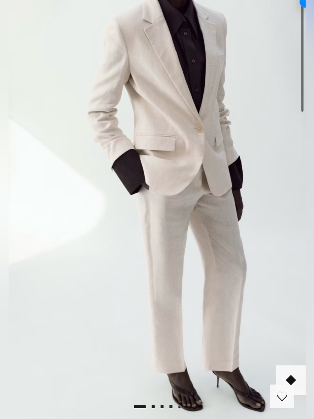 Mango Linen Suit Trousers Womens Straight Leg Pants size 8